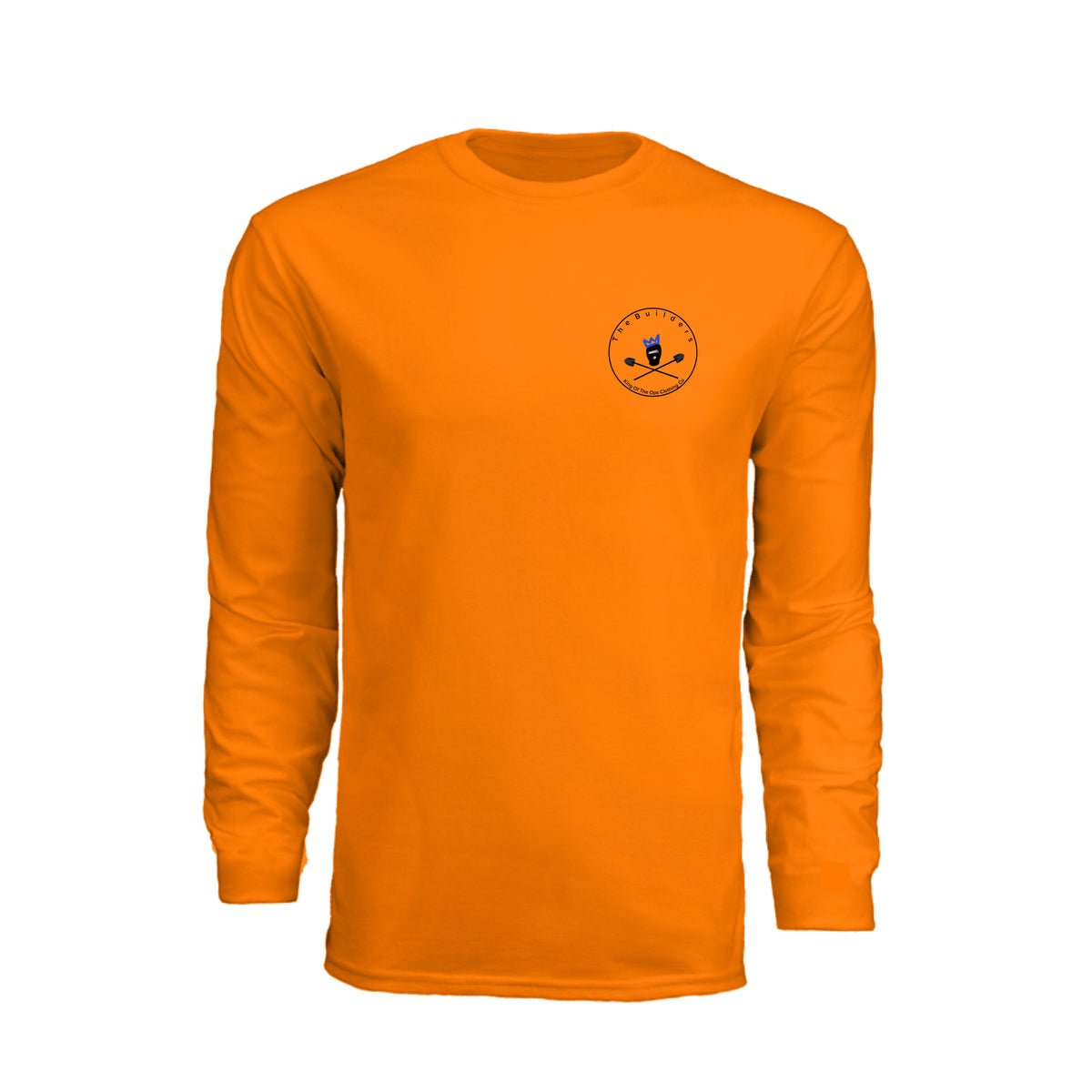 The Builders Tee – orange long sleeve construction workwear shirt, front view